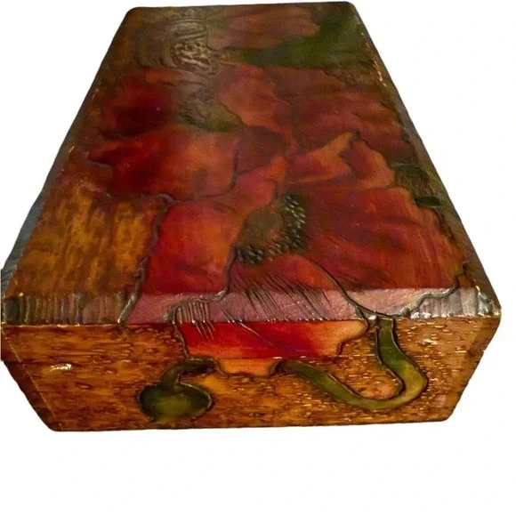 Antique Engraved Wood Cigar Box Ibor City - Picture 2 of 7